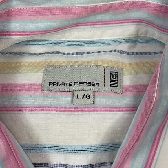 VINTAGE Private Member striped shirt, Size L/G - Picture 4 of 12